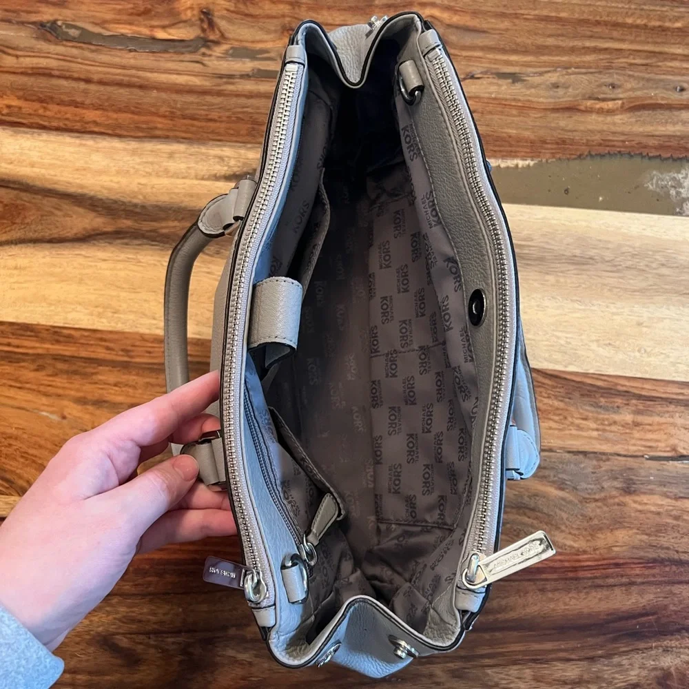 Michael Kors Grey handbag. 12 inches wide by 9 inches tall. - Picture 7 of 7